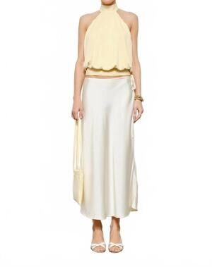 NEW LOUCIA butter me up halter top in yellow